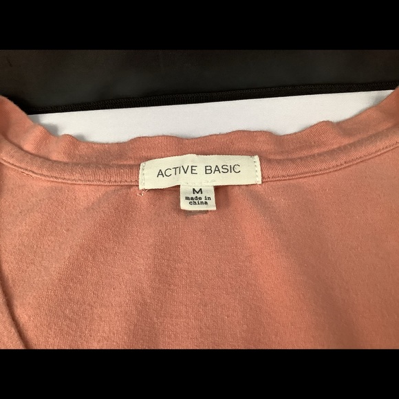 Active Basic Women Pink Fitted V-Neck Tee M - Picture 6 of 10